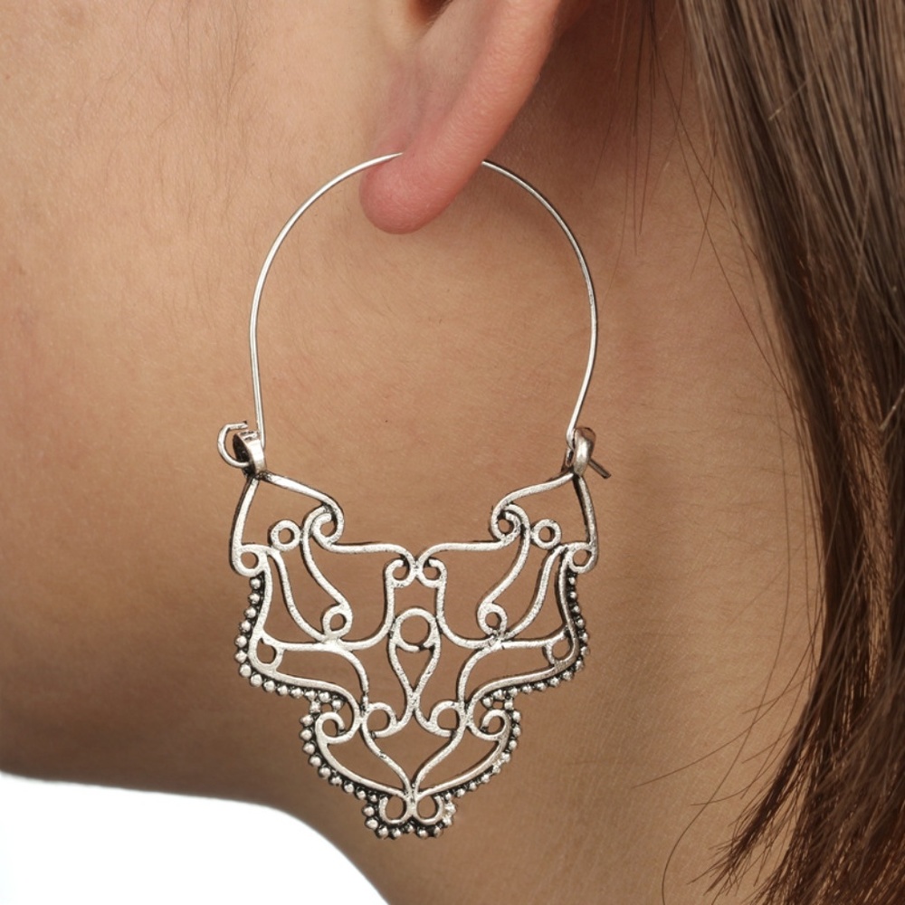 925 Silver-Plated Vintage Bohemian Earrings